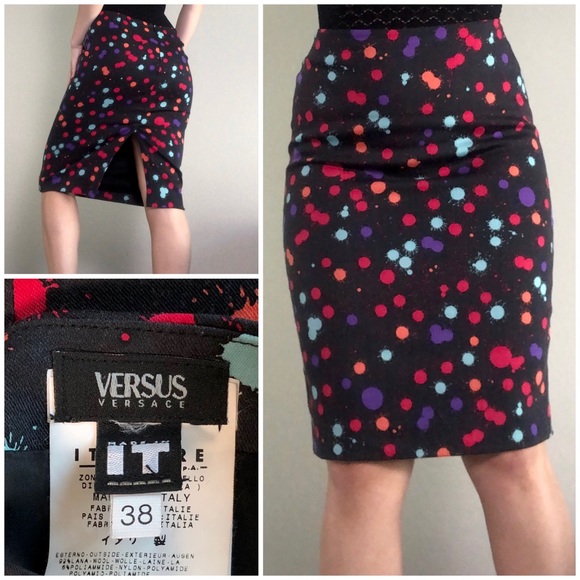 Versace paint splatter graphic skirt - Picture 4 of 5